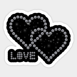 Couple diamond hearts with love Sticker